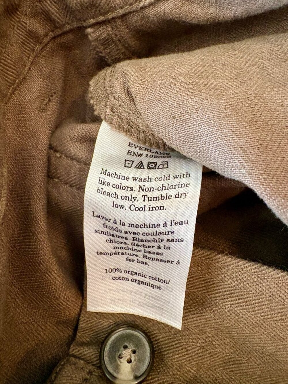 Everlane Organic Cotton Herringbone Fatigue Pants Brown Size 2 - Picture 5 of 10